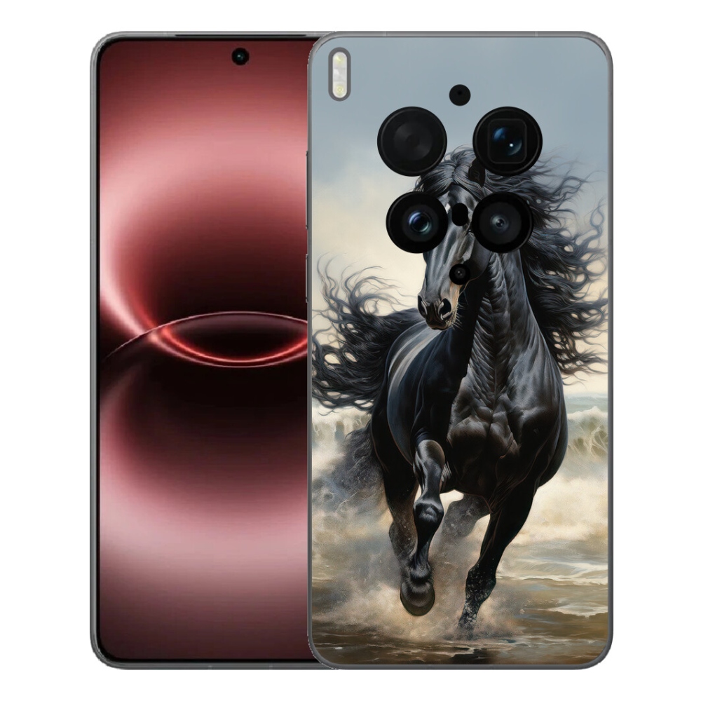 Gélový kryt mmCase na Vivo X300 Ultra - bežiaci čierny kôň
