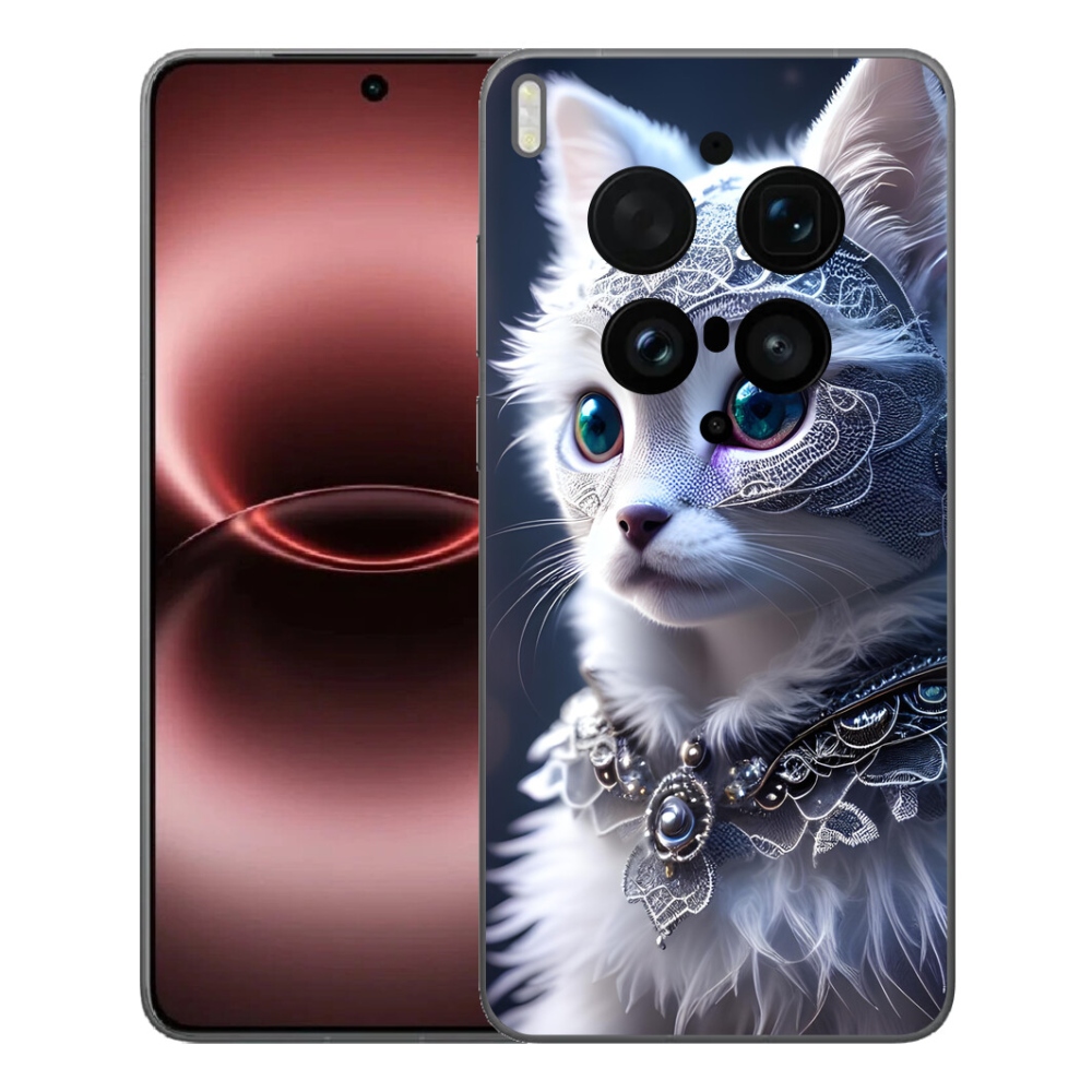Gélový kryt mmCase na Vivo X300 Ultra - biela mačka