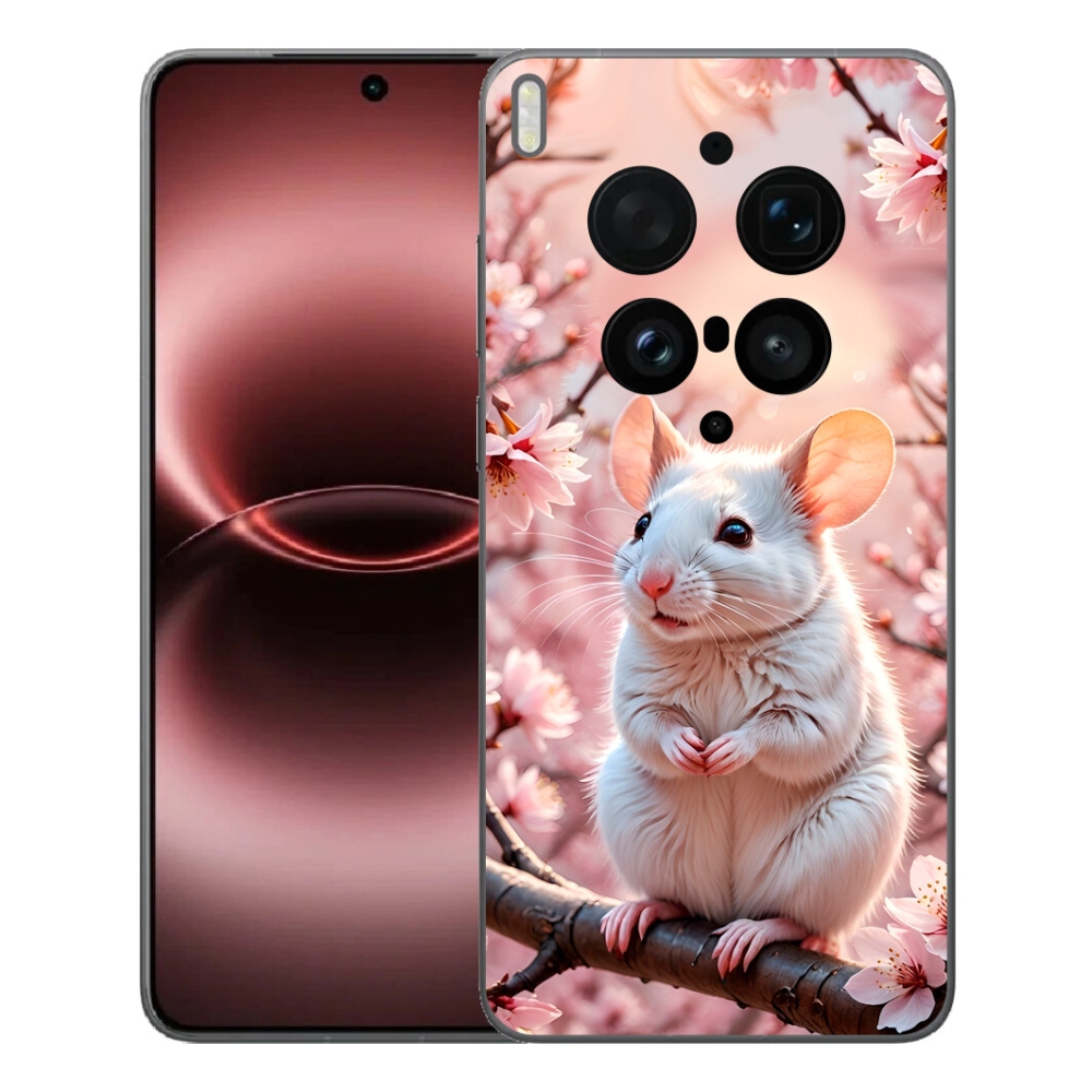 Gélový kryt mmCase na Vivo X300 Ultra - biela myš na vetve
