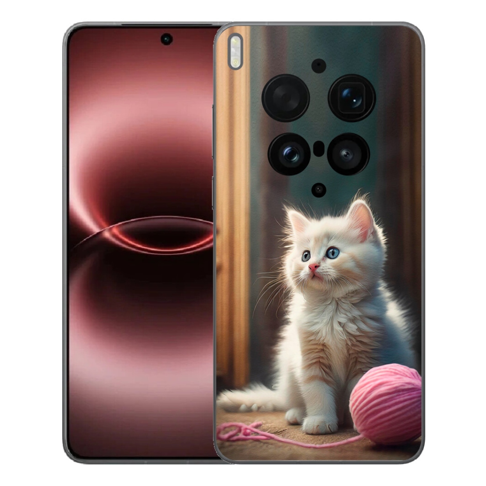 Gélový kryt mmCase na Vivo X300 Ultra - biele mačiatko 2