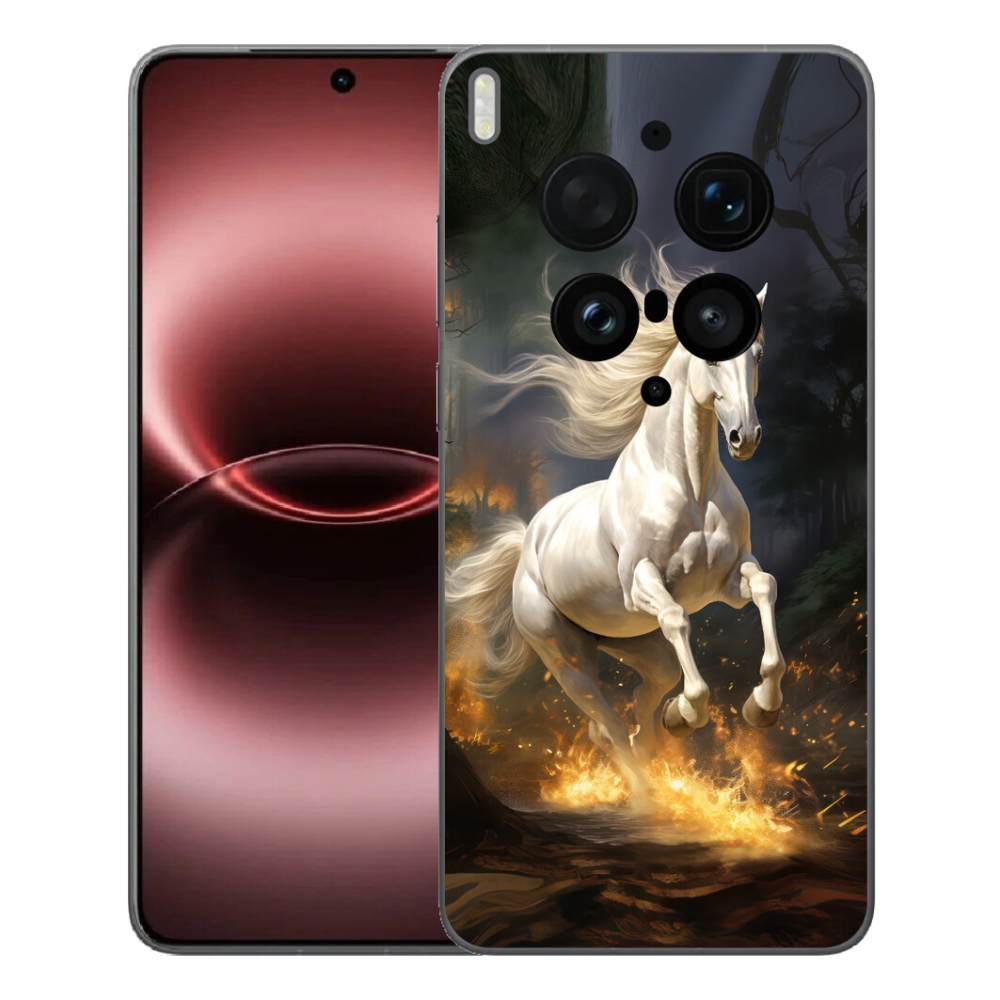 Gélový kryt mmCase na Vivo X300 Ultra - biely kôň 2