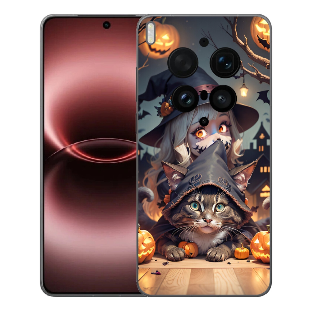 Gélový kryt mmCase na Vivo X300 Ultra - čarodejnica s mačkou
