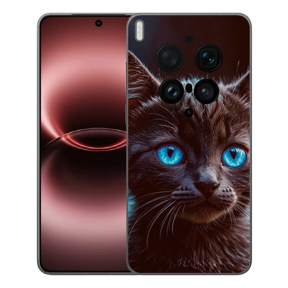 Gélový kryt mmCase na Vivo X300 Ultra - čierne mačiatko 2