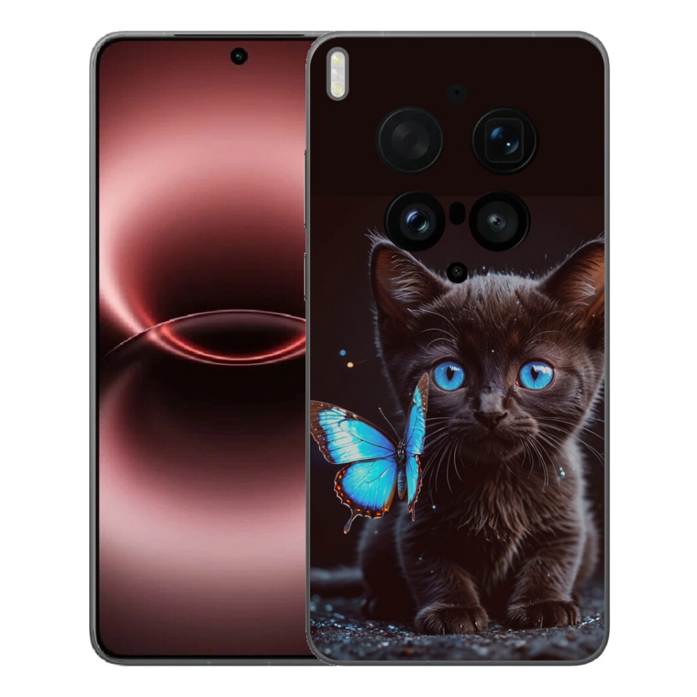 Gélový kryt mmCase na Vivo X300 Ultra - čierne mačiatko 3