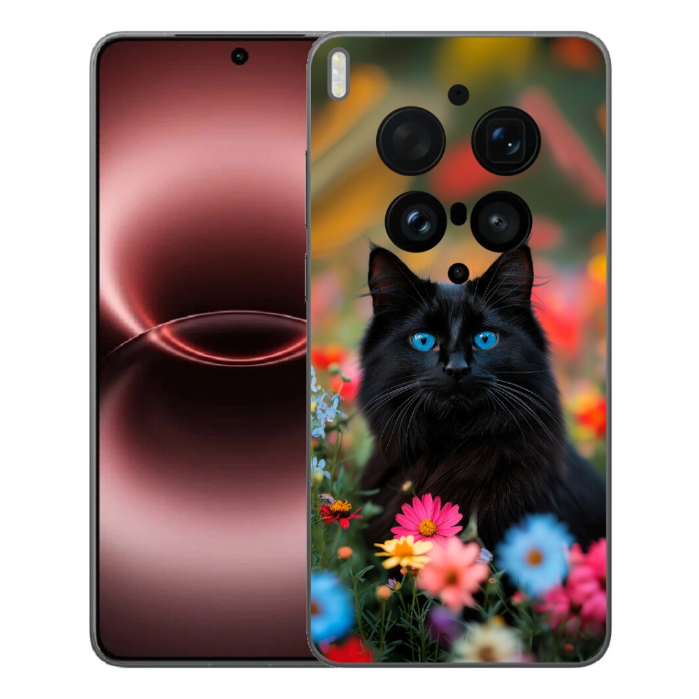 Gélový kryt mmCase na Vivo X300 Ultra - čierne mačiatko 4