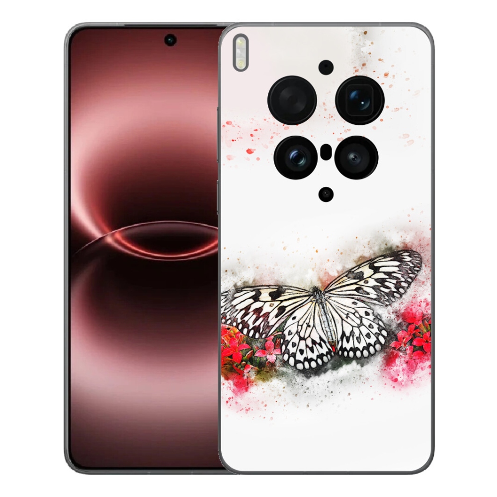 Gélový kryt mmCase na Vivo X300 Ultra - čiernobiely motýľ