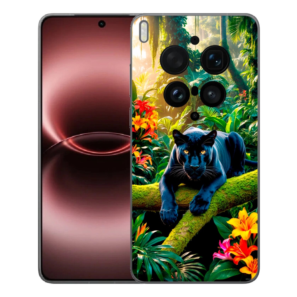 Gélový kryt mmCase na Vivo X300 Ultra - čierny panter v džungli