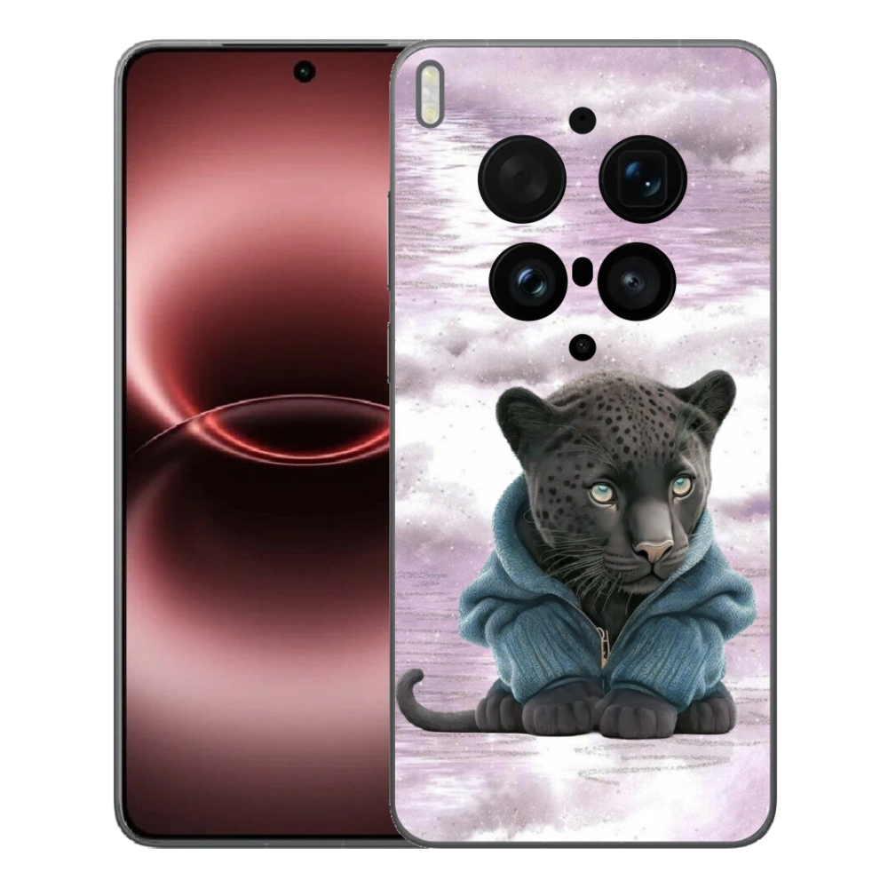 Gélový kryt mmCase na Vivo X300 Ultra - čierny panter vo svetri