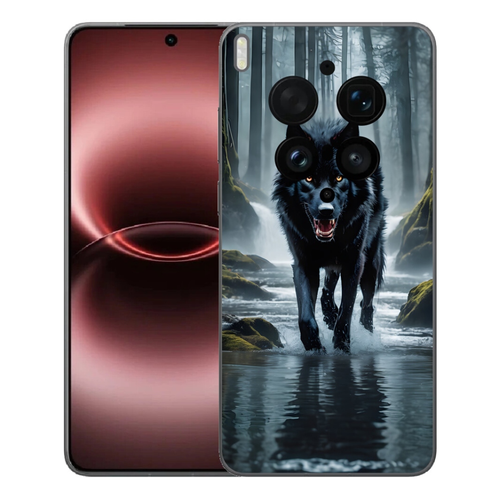 Gélový kryt mmCase na Vivo X300 Ultra - čierny vlk