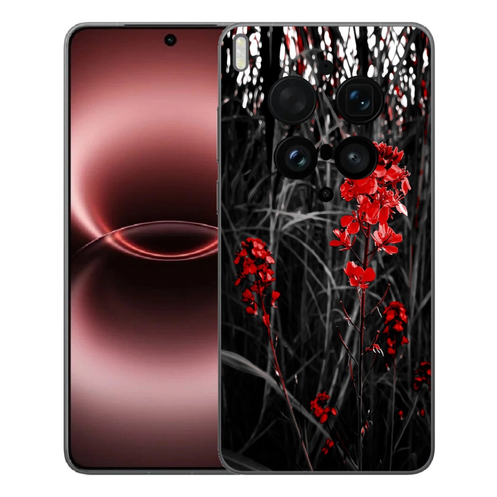 Gélový kryt mmCase na Vivo X300 Ultra - červená rastlina