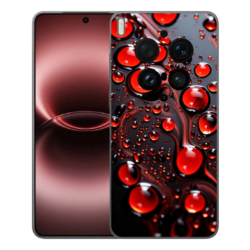 Gélový kryt mmCase na Vivo X300 Ultra - červené kvapky 2