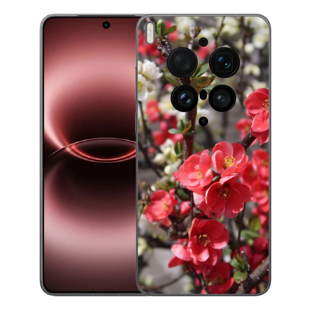 Gélový kryt mmCase na Vivo X300 Ultra - červené kvety