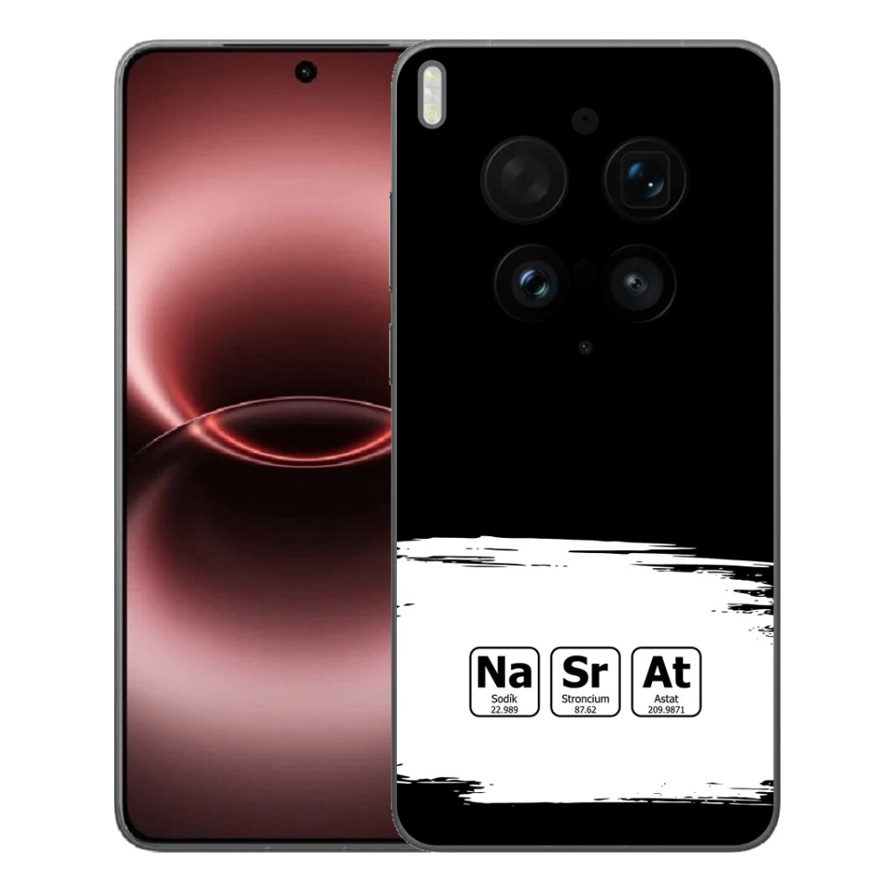 Gélový kryt mmCase na Vivo X300 Ultra - chemické prvky bieločierne pozadie