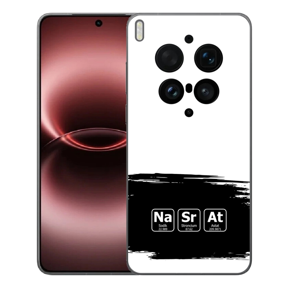 Gélový kryt mmCase na Vivo X300 Ultra - chemické prvky čiernobiele pozadie