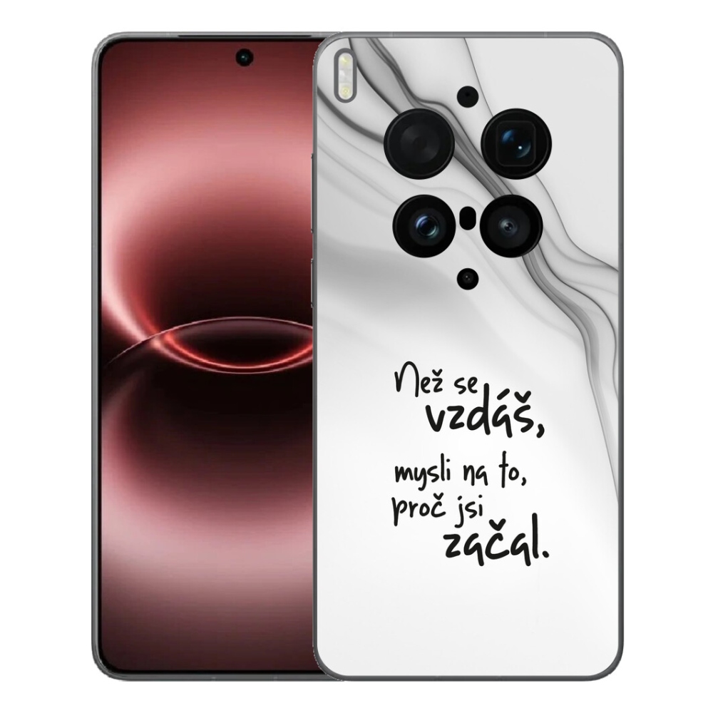 Gélový kryt mmCase na Vivo X300 Ultra - citát 2 biele pozadie