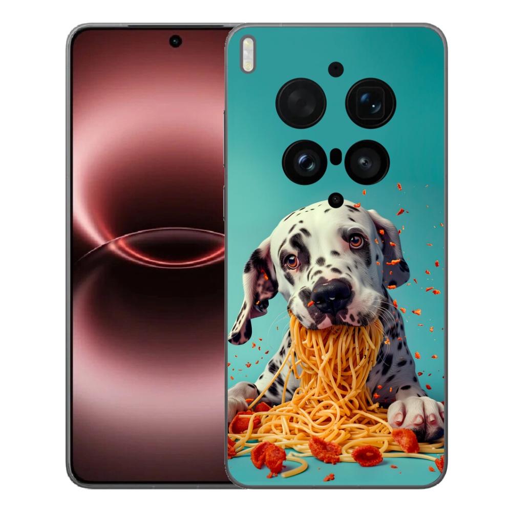 Gélový kryt mmCase na Vivo X300 Ultra - dalmatín a špagety