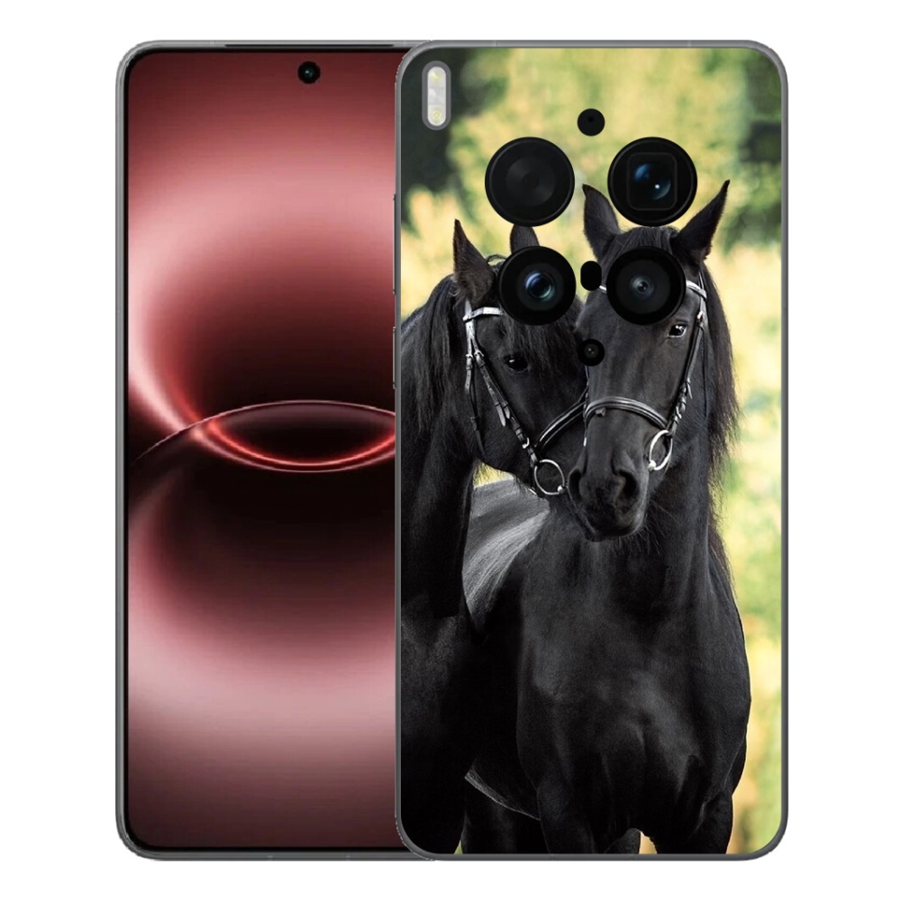Gélový kryt mmCase na Vivo X300 Ultra - dva čierne kone