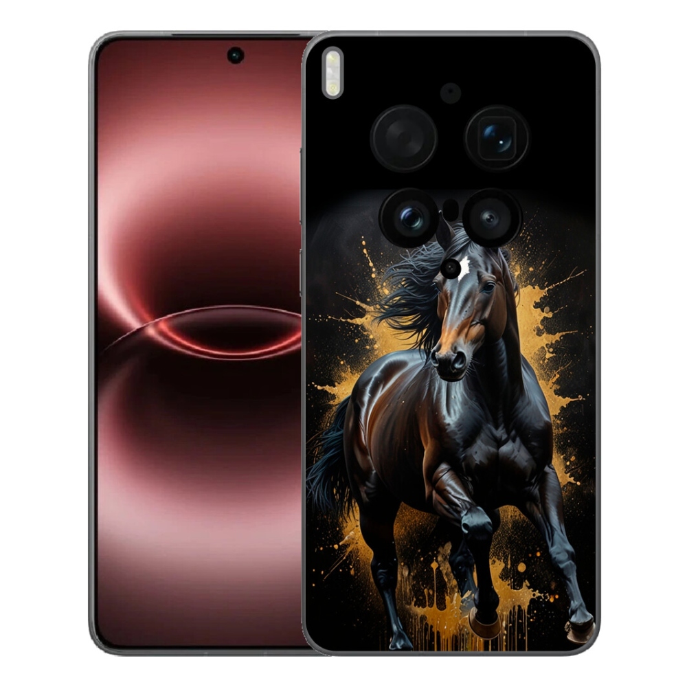 Gélový kryt mmCase na Vivo X300 Ultra - elegantný čierny žrebec