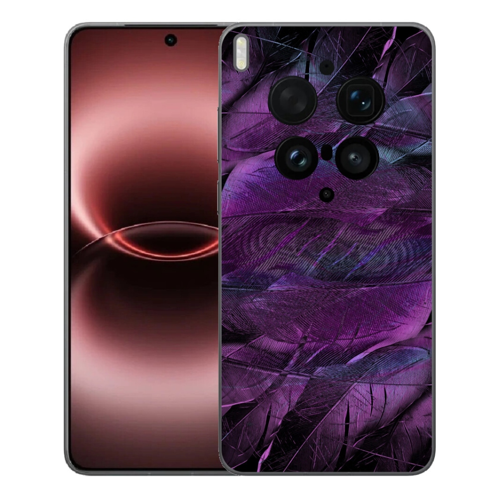 Gélový kryt mmCase na Vivo X300 Ultra - fialové pierka