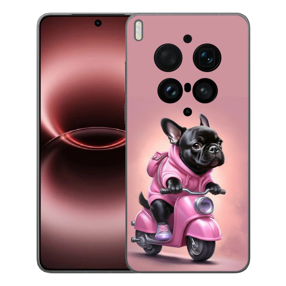 Gélový kryt mmCase na Vivo X300 Ultra - francúzsky buldoček na skútri