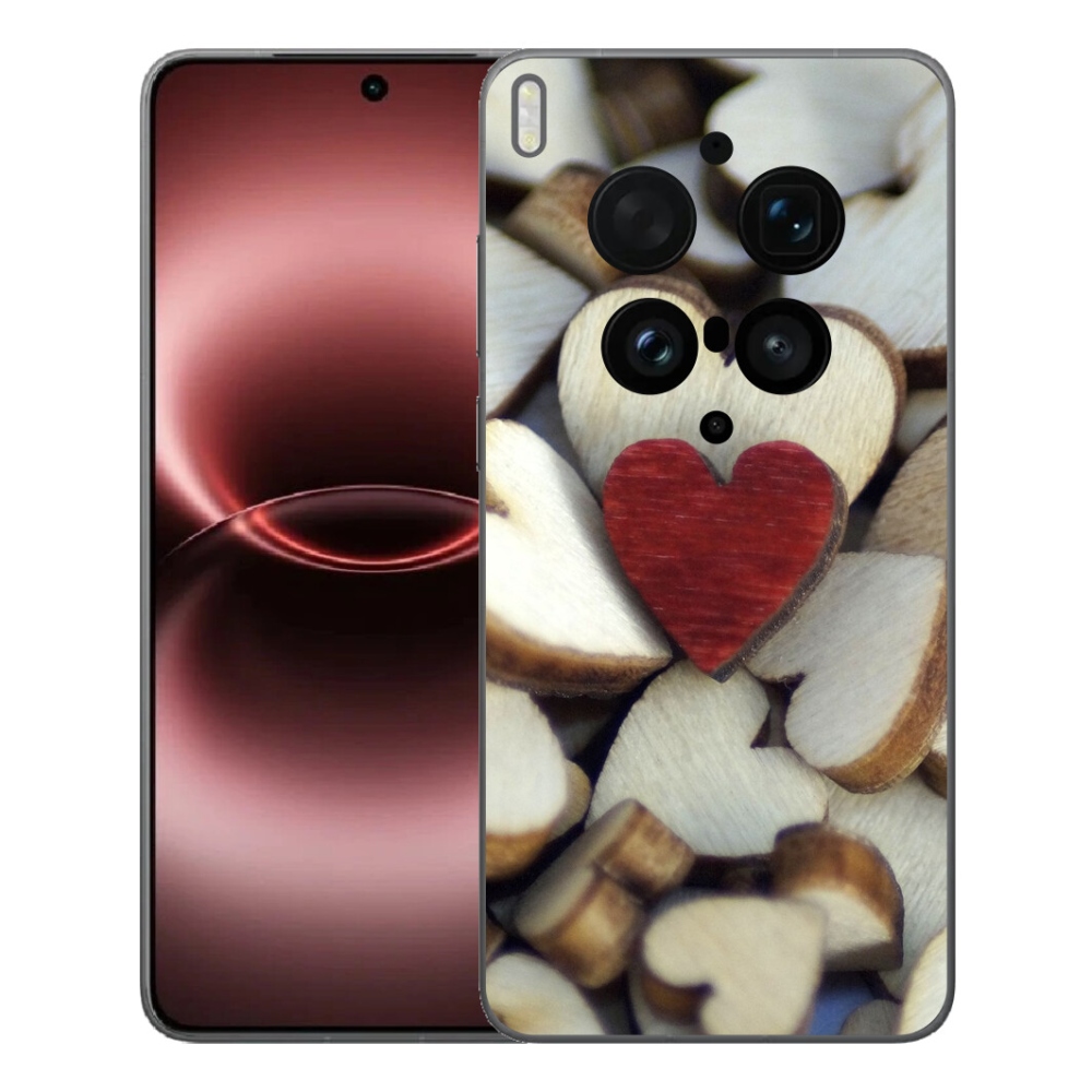 Gélový kryt mmCase na Vivo X300 Ultra - gravírované červené srdce