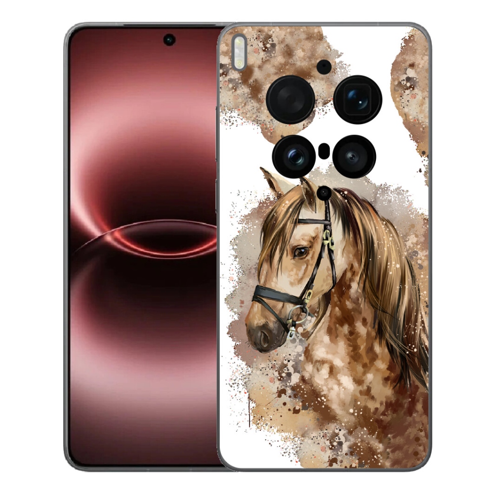 Gélový kryt mmCase na Vivo X300 Ultra - hnedý kreslený kôň