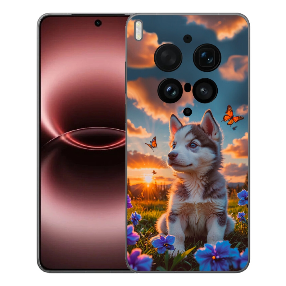 Gélový kryt mmCase na Vivo X300 Ultra - husky pri západe slnka