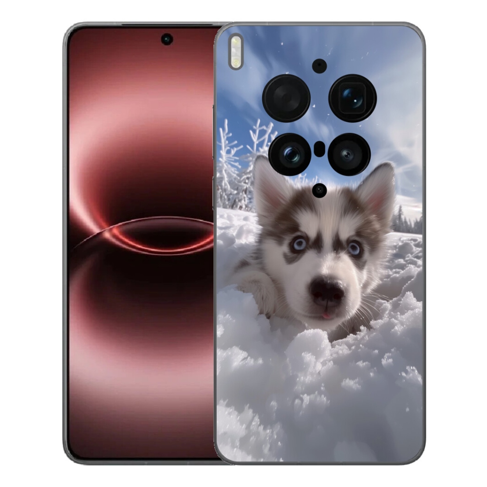 Gélový kryt mmCase na Vivo X300 Ultra - husky v snehu