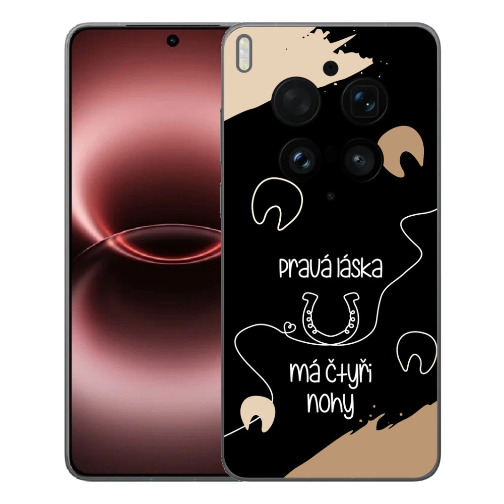 Gélový kryt mmCase na Vivo X300 Ultra - konský motív čierne pozadie