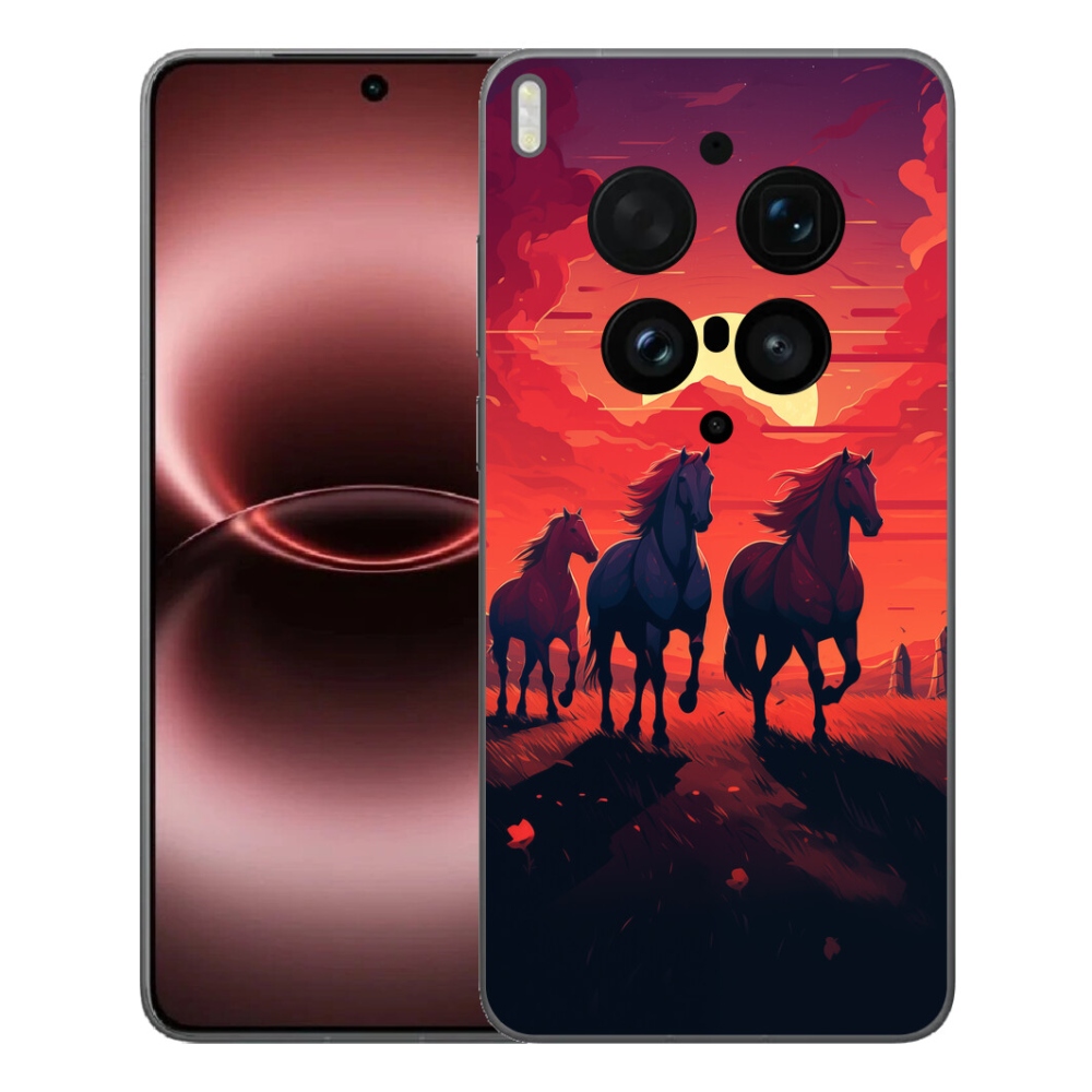 Gélový kryt mmCase na Vivo X300 Ultra - kone a západ slnka