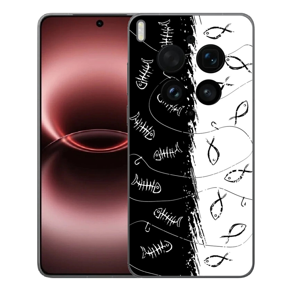 Gélový kryt mmCase na Vivo X300 Ultra - kostry a rybky