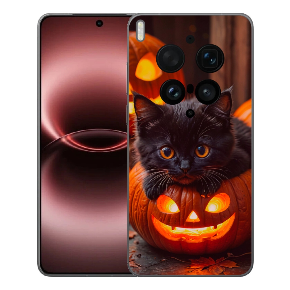Gélový kryt mmCase na Vivo X300 Ultra - mačiatko a tekvica