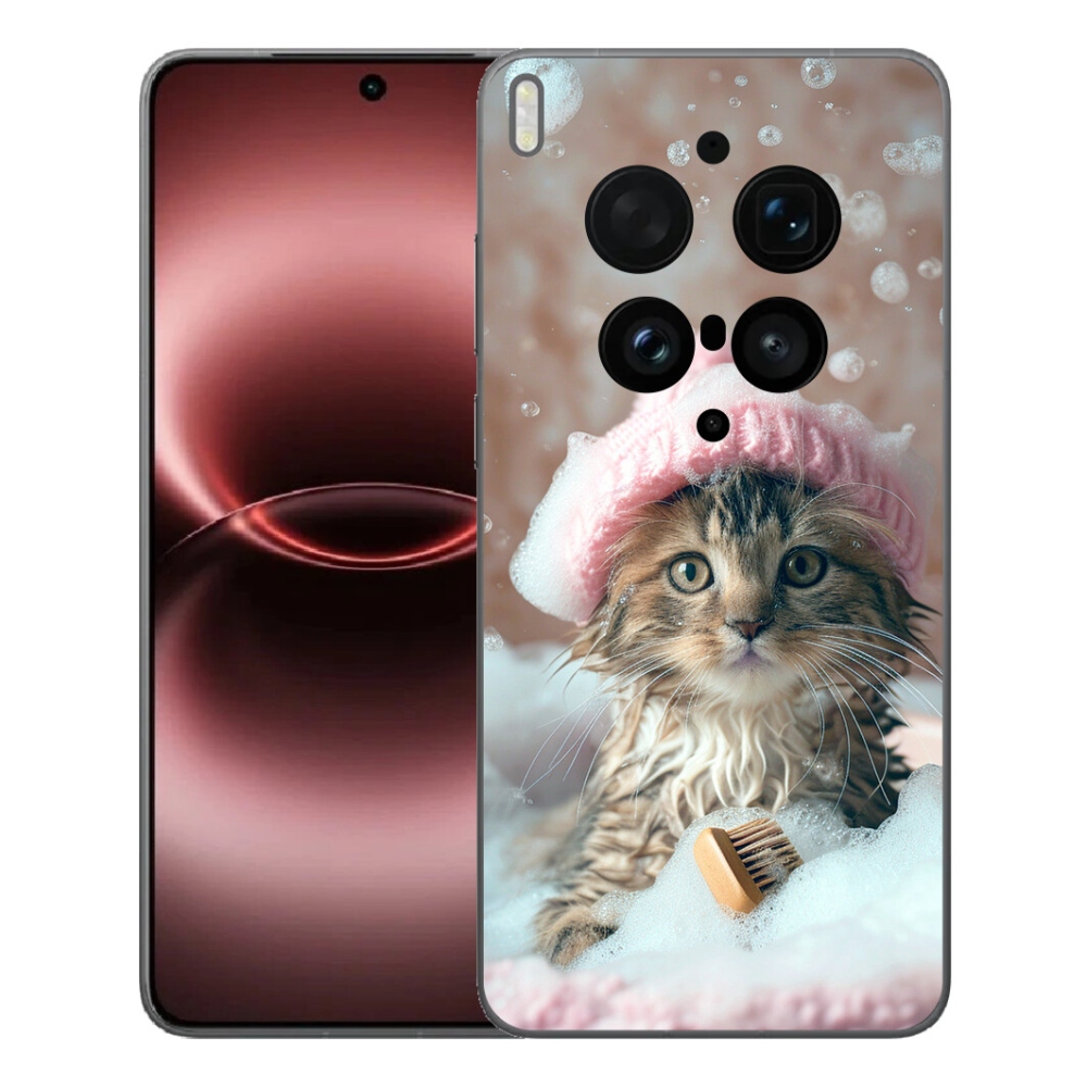 Gélový kryt mmCase na Vivo X300 Ultra - mačiatko a kúpeľ