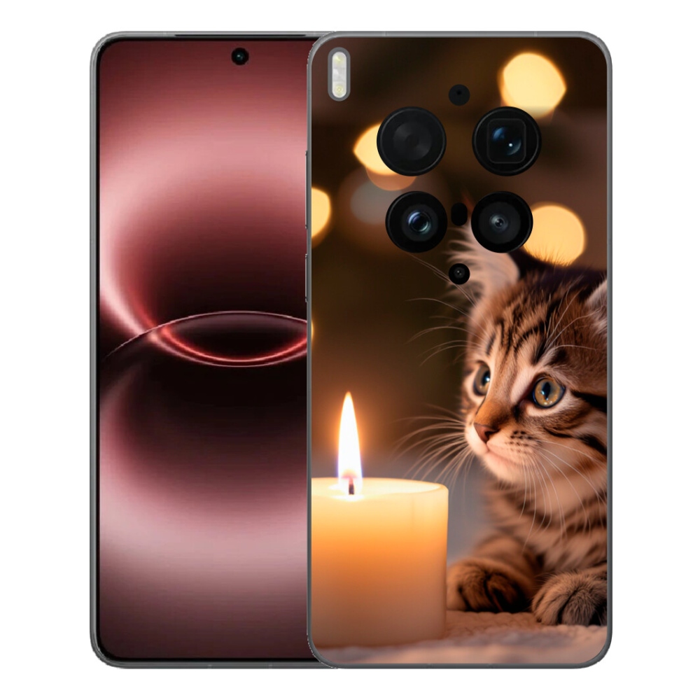 Gélový kryt mmCase na Vivo X300 Ultra - mačiatko a sviečka