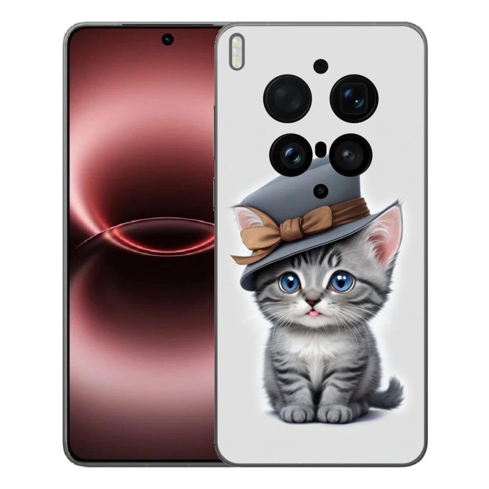 Gélový kryt mmCase na Vivo X300 Ultra - mačiatko s klobúkom