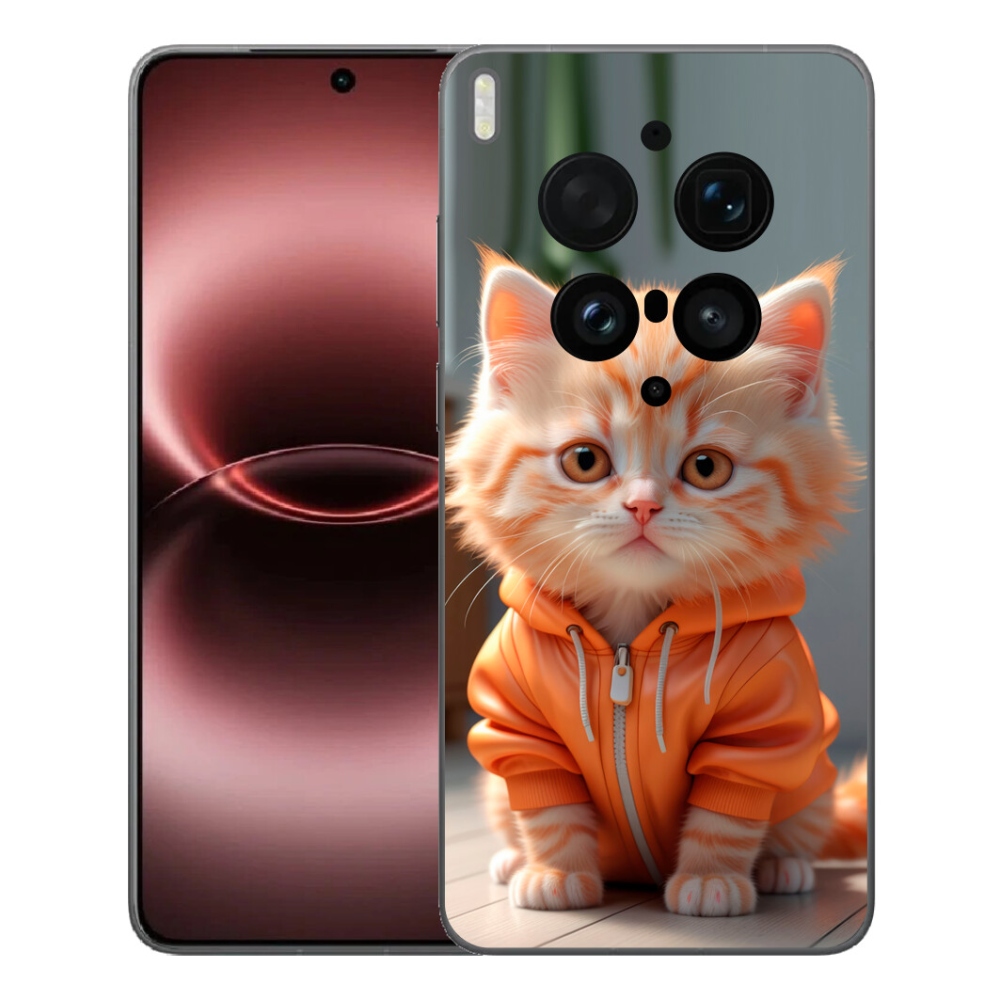 Gélový kryt mmCase na Vivo X300 Ultra - mačiatko v mikine
