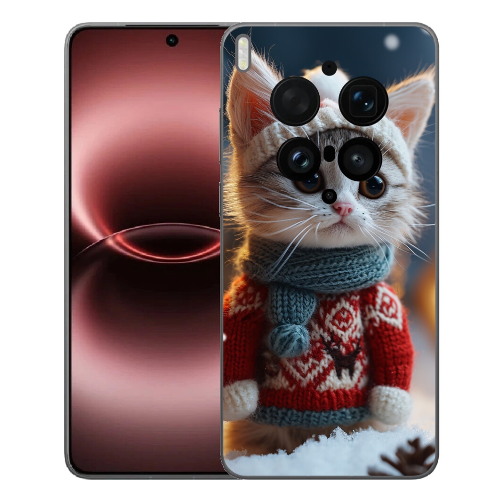 Gélový kryt mmCase na Vivo X300 Ultra - mačiatko vo svetri