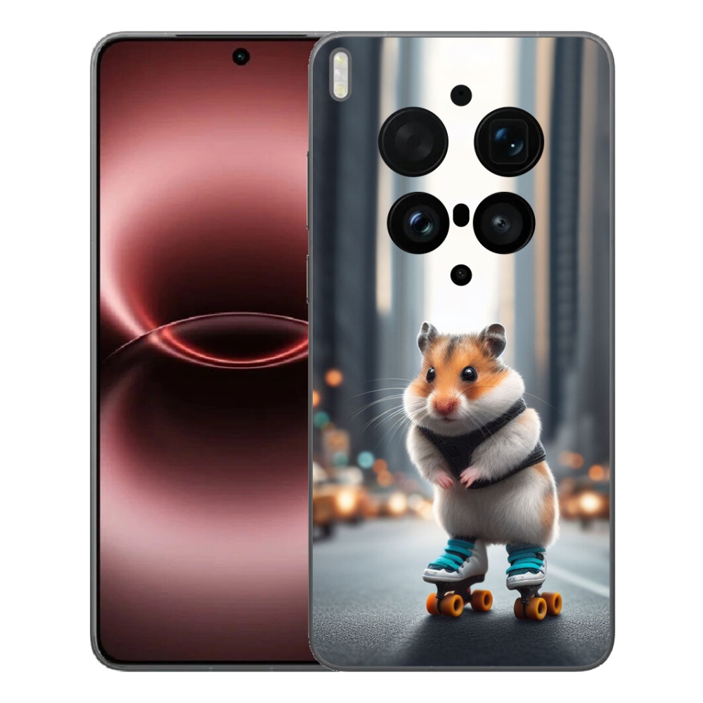 Gélový kryt mmCase na Vivo X300 Ultra - škrečok na korčuliach