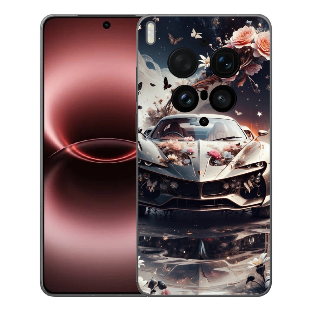 Gélový kryt mmCase na Vivo X300 Ultra - kvetinový športový automobil