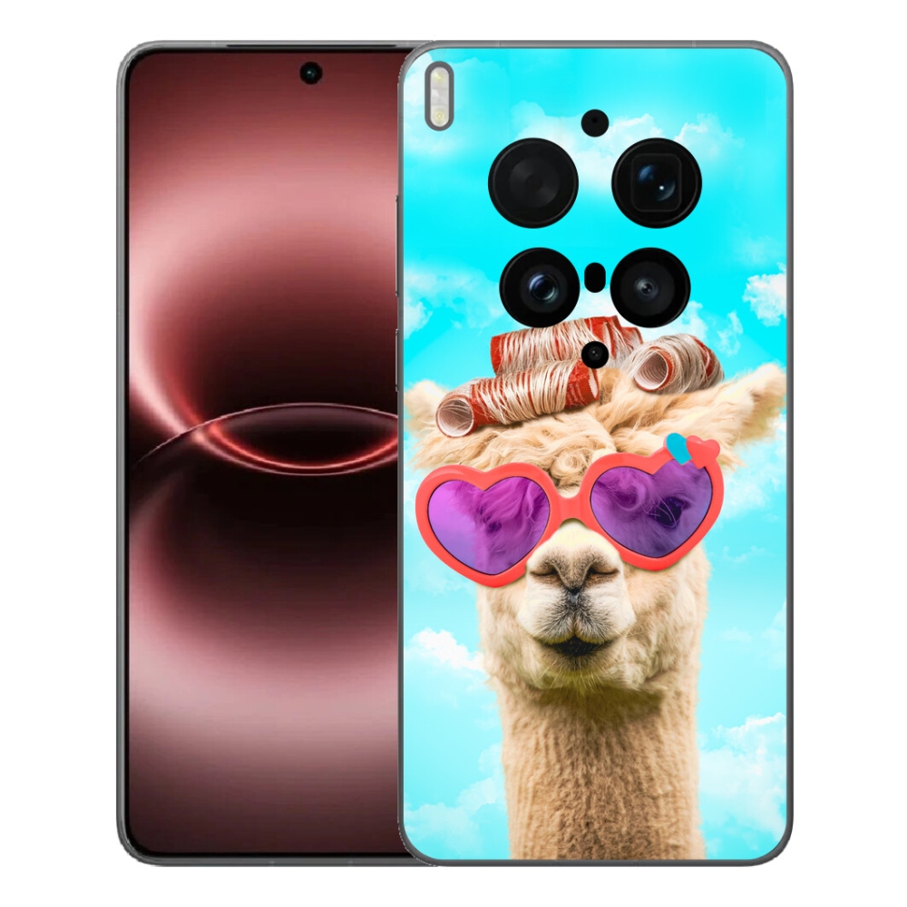 Gélový kryt mmCase na Vivo X300 Ultra - lama s okuliarmi