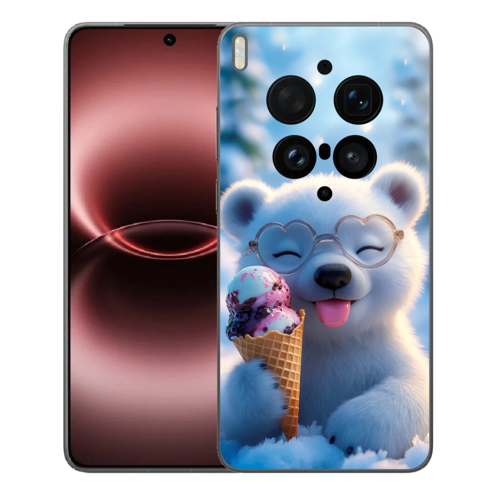 Gélový kryt mmCase na Vivo X300 Ultra - medvedík so zmrzlinou