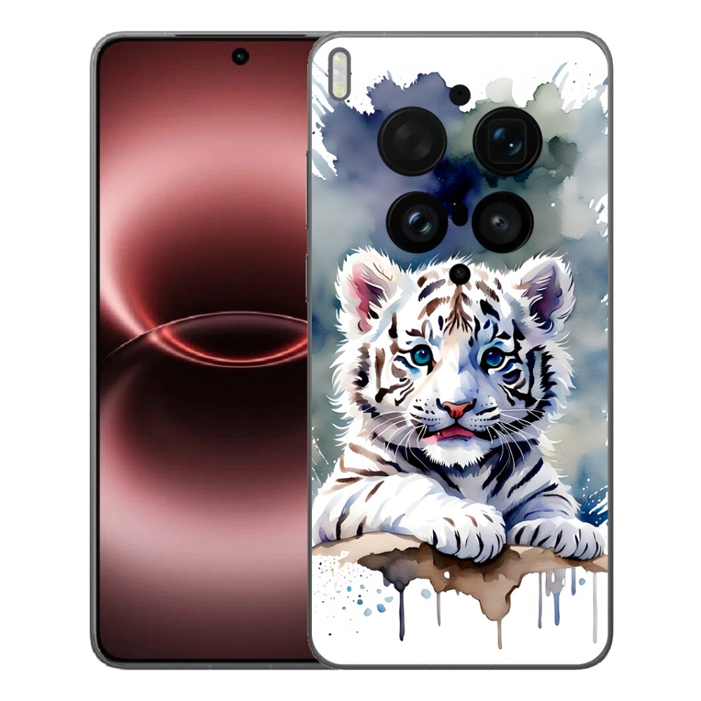 Gélový kryt mmCase na Vivo X300 Ultra - mláďa bieleho tigra