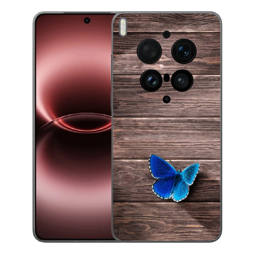 Gélový kryt mmCase na Vivo X300 Ultra - modrý motýľ 1