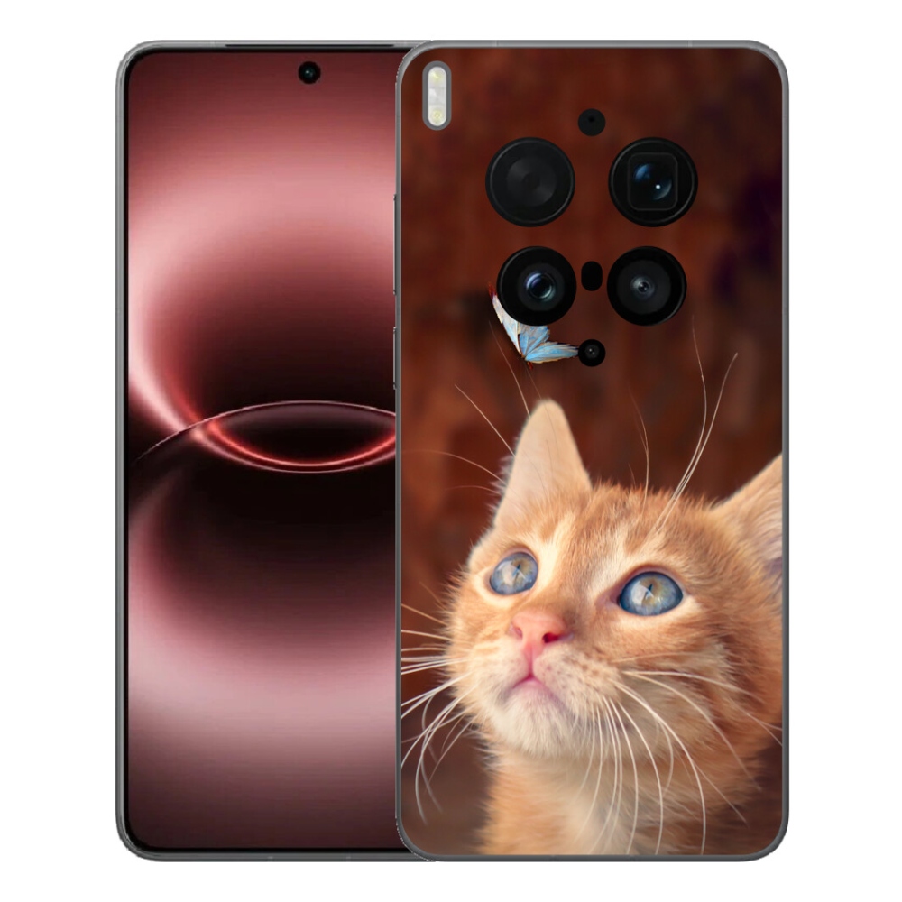 Gélový kryt mmCase na Vivo X300 Ultra - motýľ a mačiatko