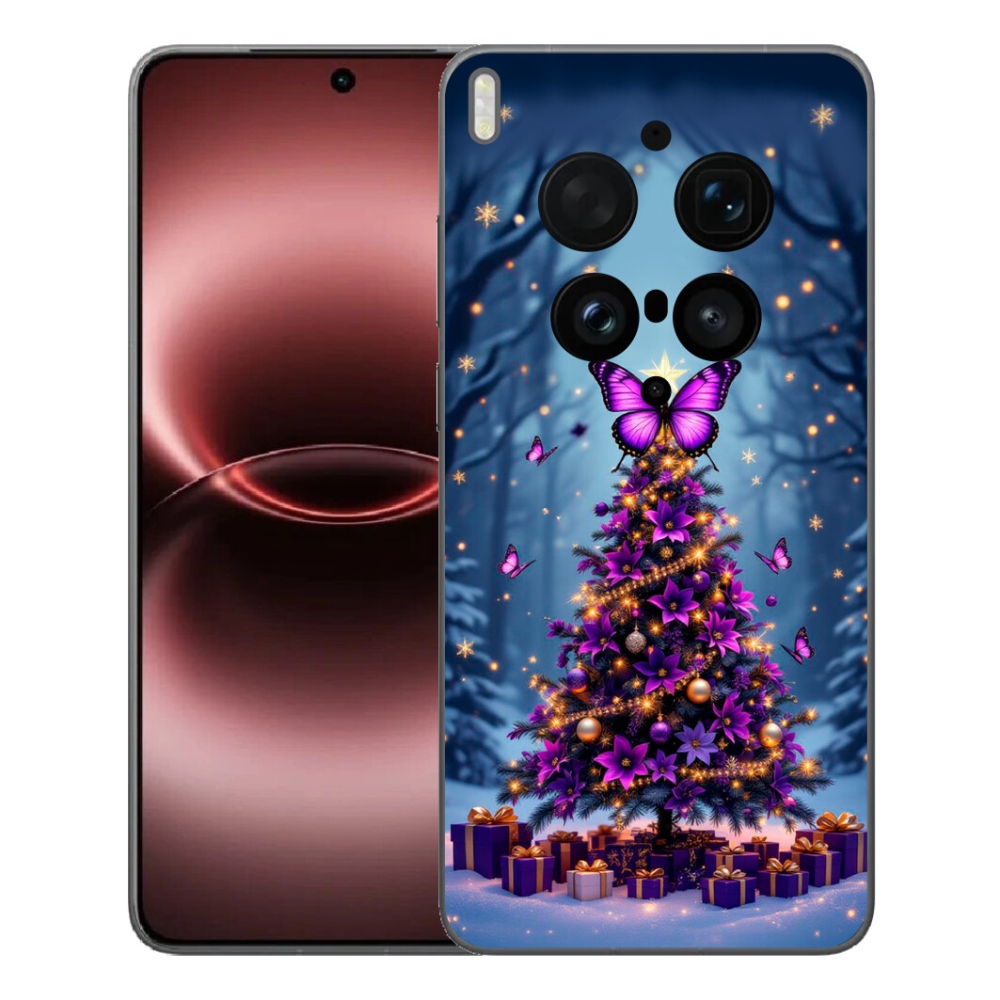 Gélový kryt mmCase na Vivo X300 Ultra - motýlí vianočný stromček
