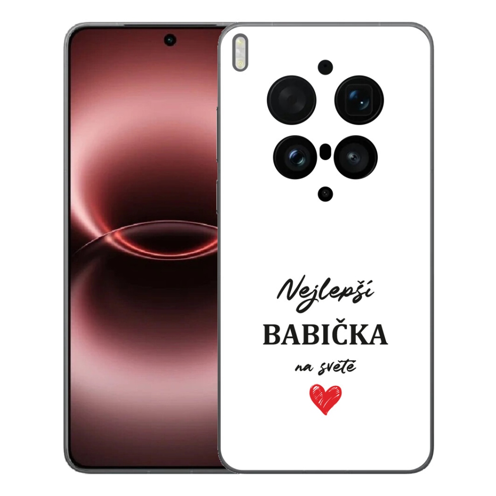 Gélový kryt mmCase na Vivo X300 Ultra - najlepšia babička 1 biele pozadie