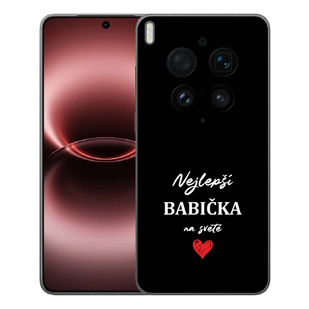 Gélový kryt mmCase na Vivo X300 Ultra - najlepšia babička 1 čierne pozadie