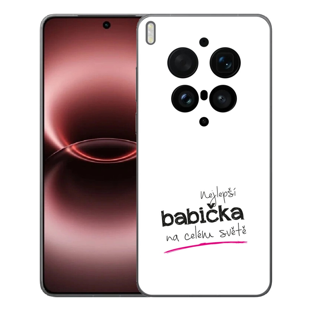 Gélový kryt mmCase na Vivo X300 Ultra - najlepšia babička 4 biele pozadie