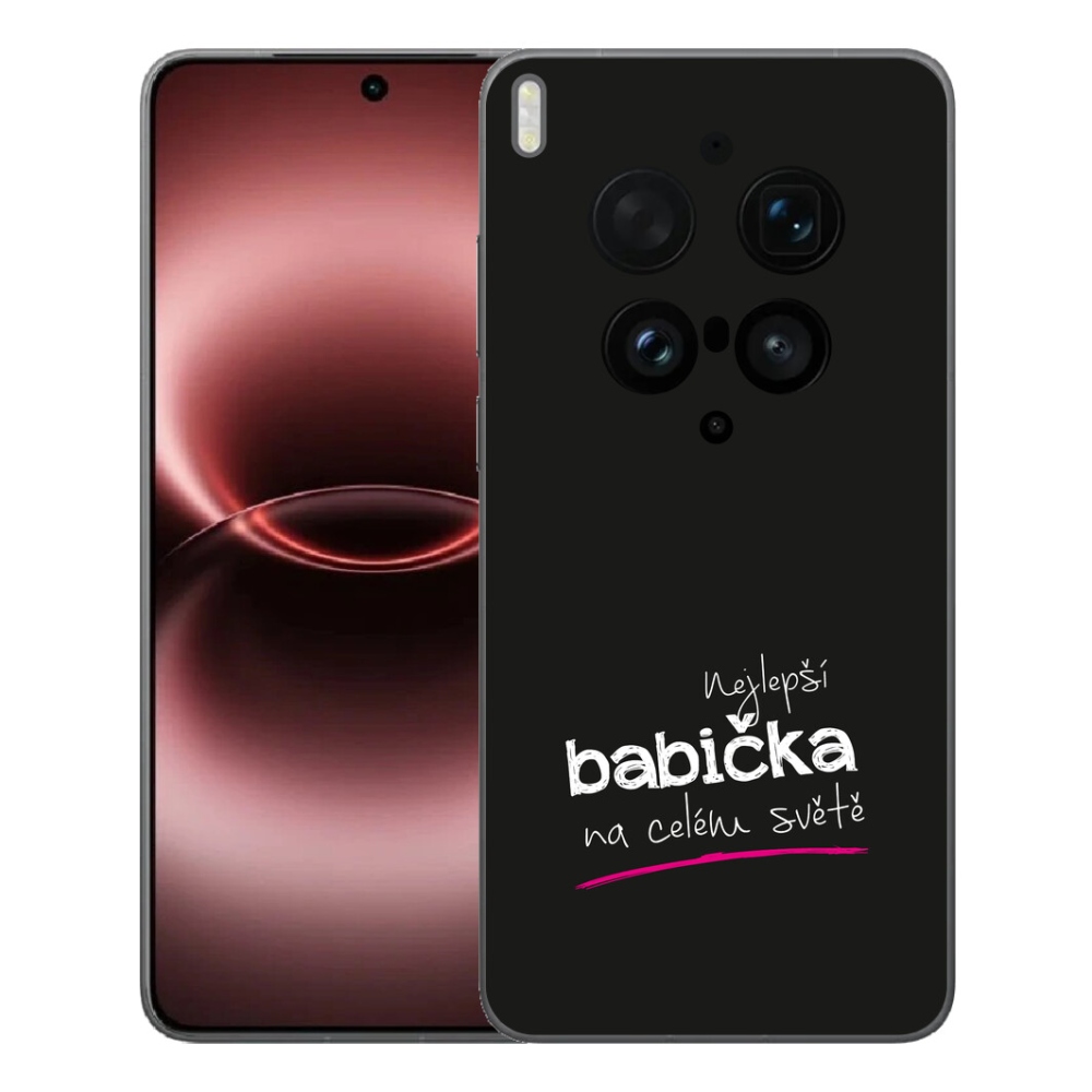 Gélový kryt mmCase na Vivo X300 Ultra - najlepšia babička 4 čierne pozadie