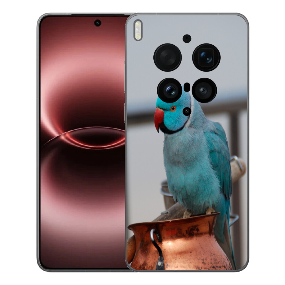 Gélový kryt mmCase na Vivo X300 Ultra - papagáj Alexandr modrý